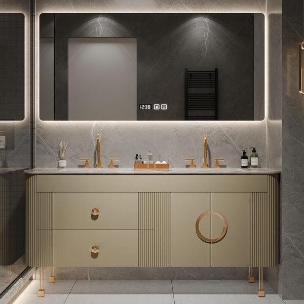 Handles Hardware E1 Environment Standard Double Sink Bathroom Vanity for Modern Family