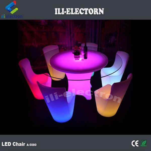 Modern Round Restaurant Illuminated LED Dinner Table