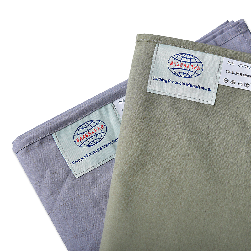 Grounding Half Sheet Flat for Bed Queen King Cotton Silver Bed Sheet with Earthing Cord & Adapter