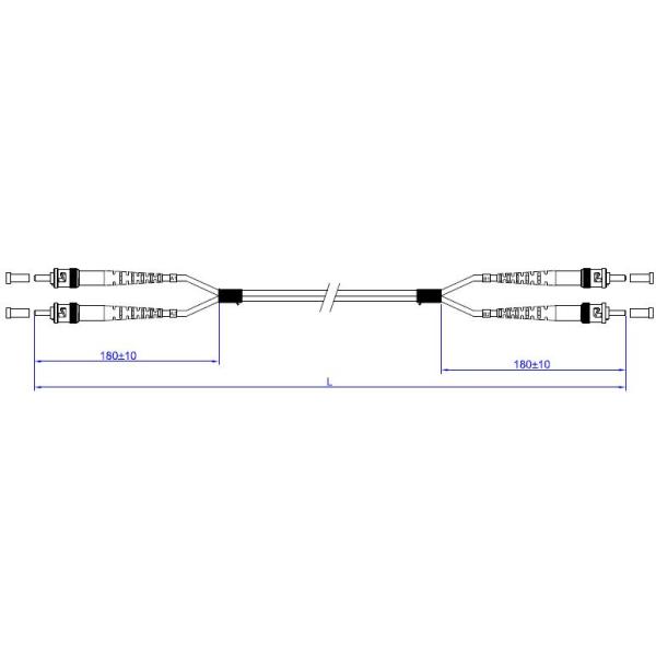 1M ST To ST Jumper Single Mode Fiber Optic Patch Cables Duplex 2.0mm 9/125 Durable OEM