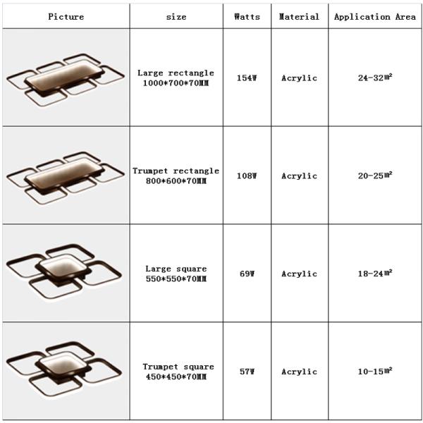 Dangling ceiling lights Square Shape ceiling lamp for indoor home Lighting (WH-MA-94)
