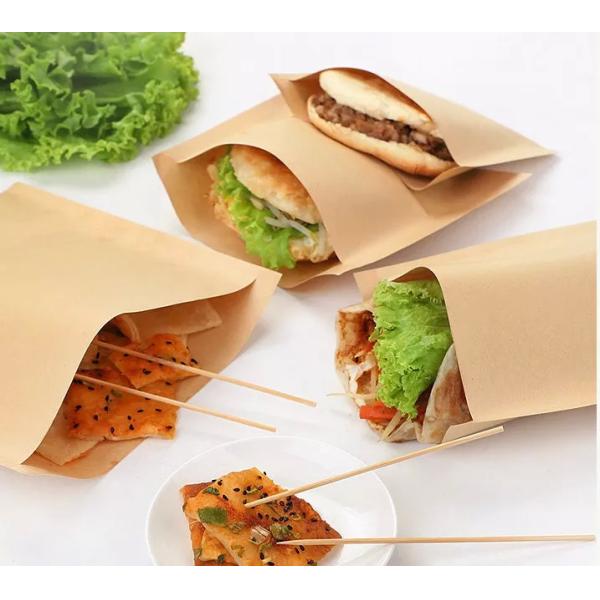 100 Pack Biodegradable Flat Kraft Paper Bags Envelopes For Cookie Popcorn Sandwichs