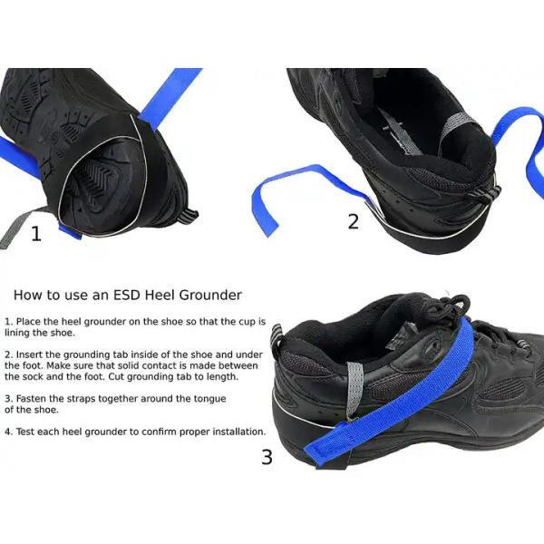 ESD Heel Strap Adjustable Anti Static Foot Grounder for Personal Electrostatic Discharge