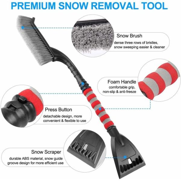 Detailing Sponge Detachable Extendable Snow Brush Car Windshield Ice Scraper Kit