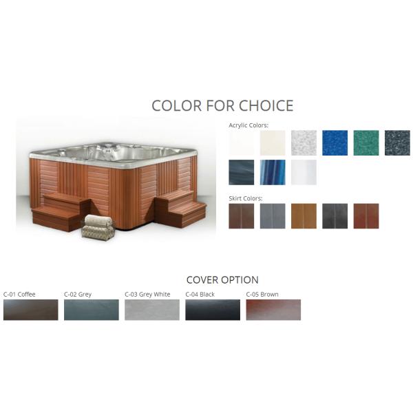 Computer Control Outdoor Whirlpool Tub Rectangle Shape CE / SAA certification