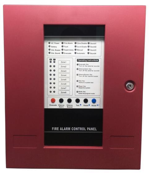 2 Zone Conventional Fire Alarm Panel Wall Mounted For Fire Fighting System