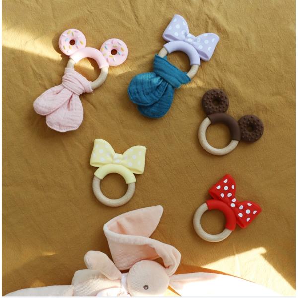 Food Grade Silicone Teething Ring Freezable For Extra Relief Educational Toy Baby Silicone Fruit Teether