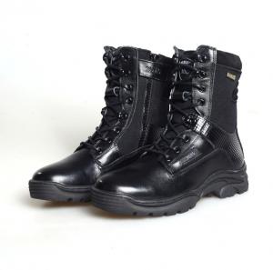 Quality Shock Absorption Military Leather Boots Cotton Lining Combat Hiking Boots for sale