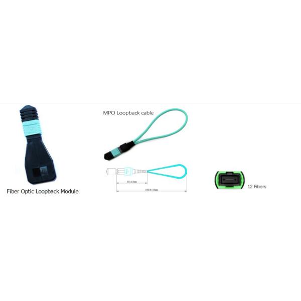 12 Fibers MPO OM3 Fiber Optic Loopback Module for 40/100G Network Testing