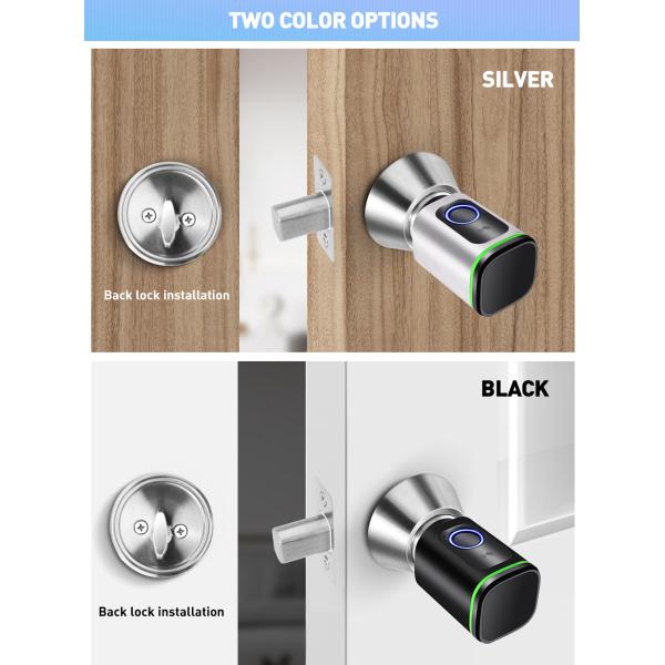 Black Silver Passcode TUYA APP Deadbolt Door Lock Wifi Network Reader Dimension 42*42mm