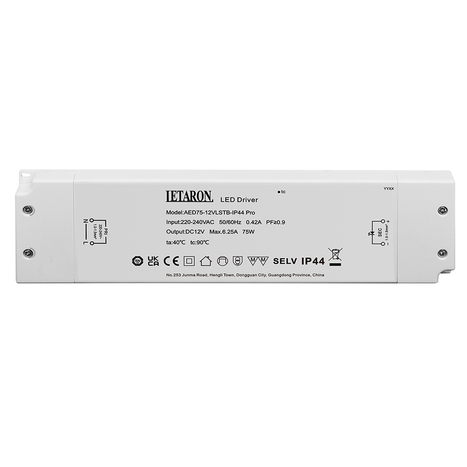 75W 12V 24V Super Slim High Efficiency IP44 LED Driver for LED Strip Light