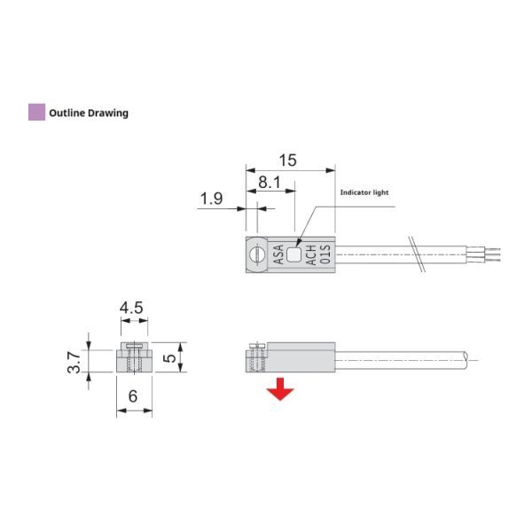 CNC Machine Tool Cylinder Induction Sensor Magnetic Switch Inductive Proximity Sensors with Red Indicator ZPSC01