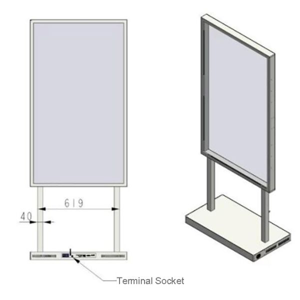 55 Inch 4K HD Touch Screen Android Windows Indoor Floor-Standing Transparent OLED Screen