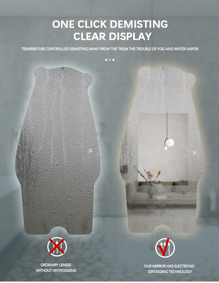 Full Length Frameless Contemporary Bathroom Mirrors Polished Edge