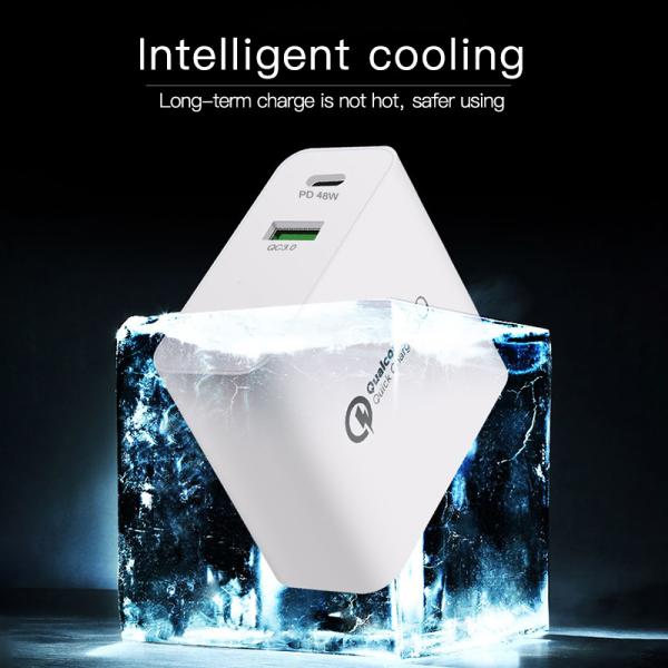 48W Type C PD QC3.0 power adapter For iPhone Fast Charging