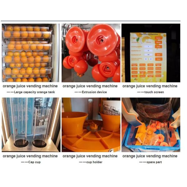 Cold Refrigerator Orange Fresh Vending Machine , Juice Vending Machine
