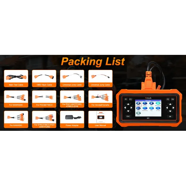 Xtruck M1 Moto Fault Diagnostic Code Reader Scan Tool Motorcycle Diagnostic Scanner for BMW Yamaha Honda Kawasaki Suzuki