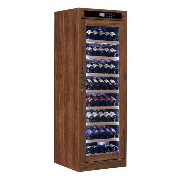 Solid Wood Wine Cooler with Digital Touch Control LED Lighting and Less than 42 dB Noise Level