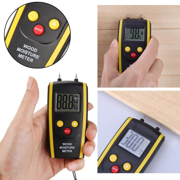 digital Portable wood moisture meter test detector Humidity hygrometer for timbers LCD screen backlight 6---42%