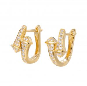 China Meaningful Love 18K Gold Diamond Earrings 2.4g Three-Color Optional Souvenir on sale