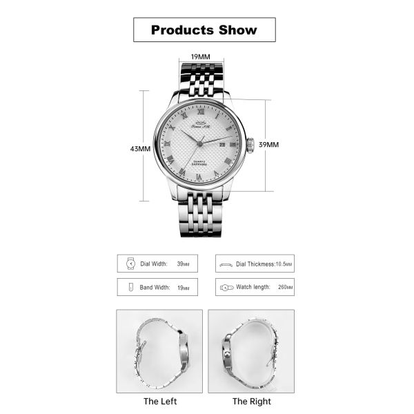 Small Triangle Base Dial Design Quartz Watch-Genuine Leather Strap