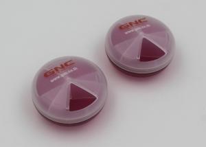 Quality Round Shape Clear Plastic Pill Box With 3 Cpmpartments / Pill Storage Containers for sale