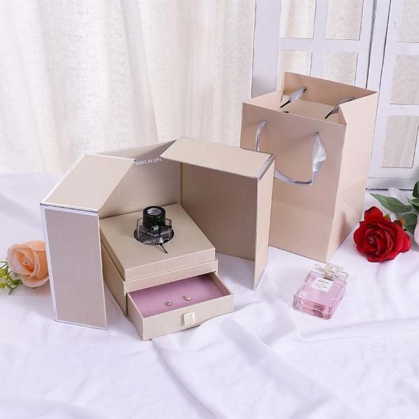 Magic Cube Drawer Gift Packaging Box Design Double Door With Ribbon High Grade