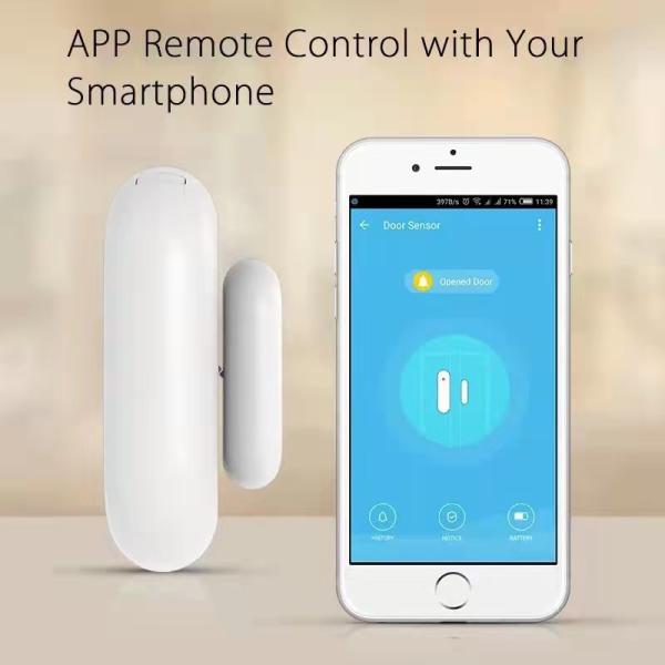 Z Wave Door Alarm Sensor Smart Magnetic Window Sensor No Camera