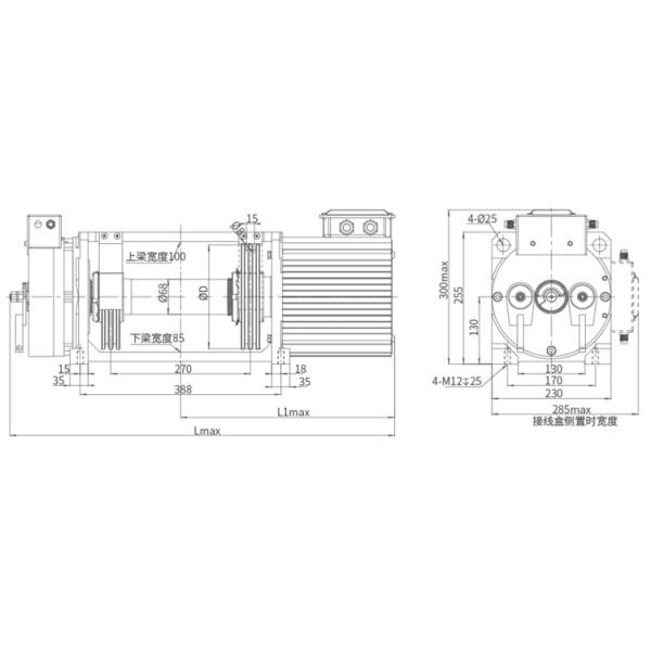 IP41 380V Gearless Elevator Traction Machine With 320 - 400kg Load
