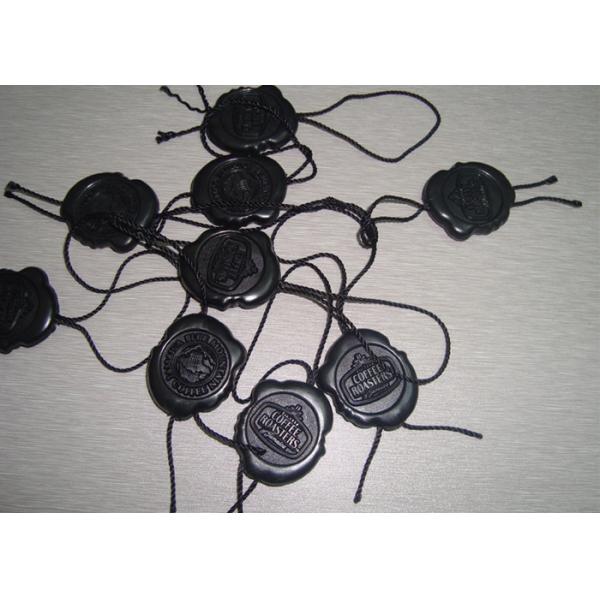 Custom Plastic Hanging Tags Engraved Black Plastic Name Tags With Loop Lock String