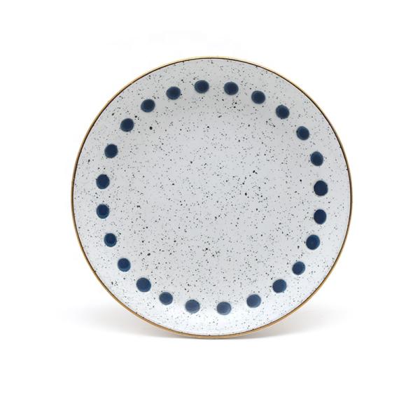 Tableware Dinner Plate Set Stoneware Handpaint Dinner Sets Gold Ceramic Dinner Plates