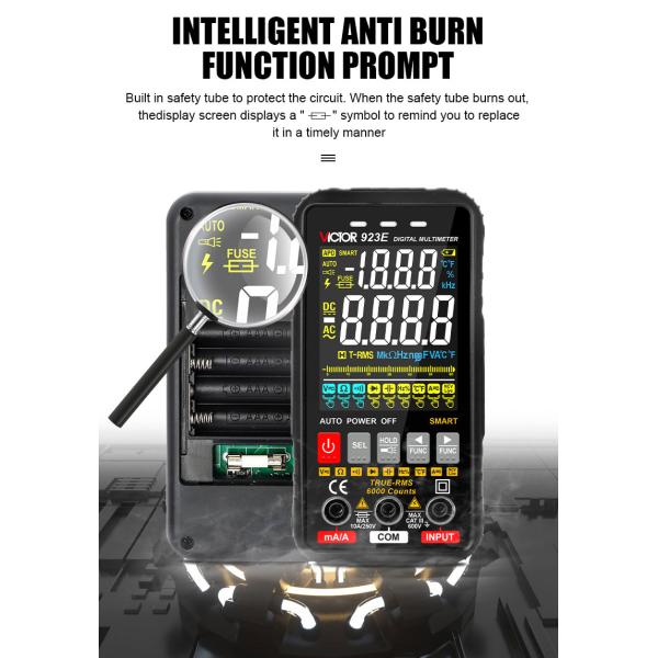 VICTOR 923E Digital Multmeter with colorful display Smart Auto range multimeter