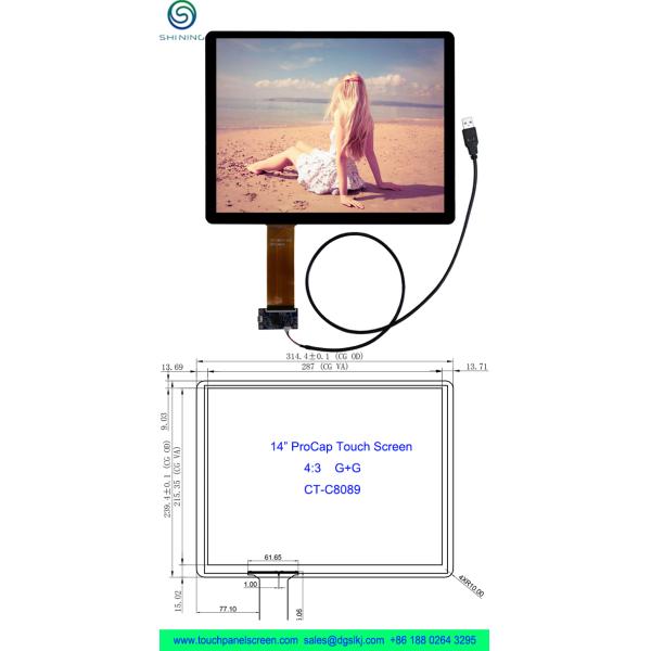 Automotive / Industrial Touch Screen 14 Inch COB Type ILITEK 2511 IC Controller