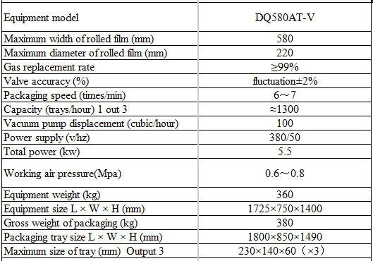 Full-Automatic Chain Vacuum packaging Sealing Machine Plastic Tray Sealer DQ580AT-V High Quality Tray Sealer