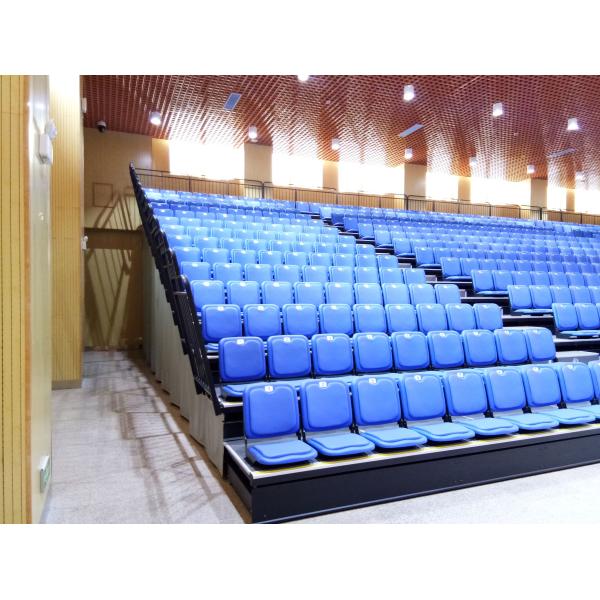 Customized Width Foldable Retractable Bleacher Seating Silver 4 - 10 Rows