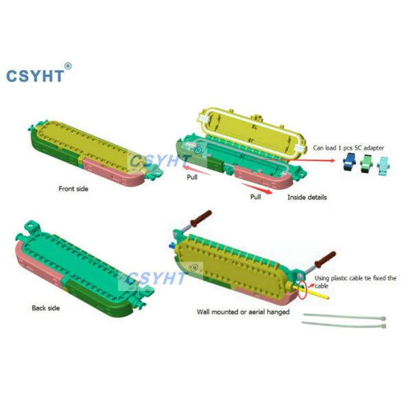 SC FTTH IP68 Drop Cable Joint Closure Wall Pole Mount