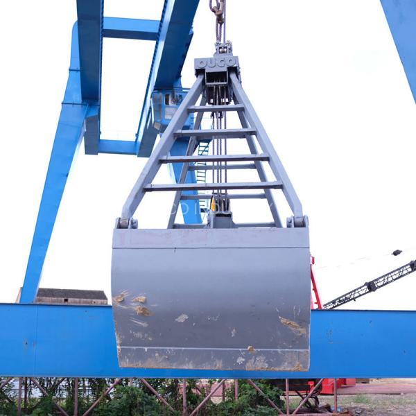 3 Cbm Two Ropes Clamshell Grab Bucket Radio Remote Control Mechanical Leakproof
