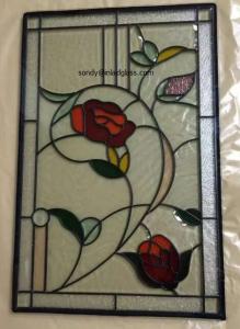 China Beveled Stained Glass  Panel with patina caming  for wooden door and windows 36*22 on sale