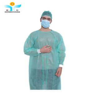 Quality Non Sterilization Polypropylene Isolation Gown surgical Velcro Cuffs Elastic for sale