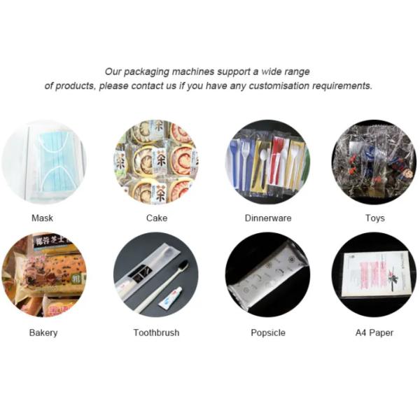 60HZ Bread Pillow Bag Packaging Machine Small Cosmetic Disposable