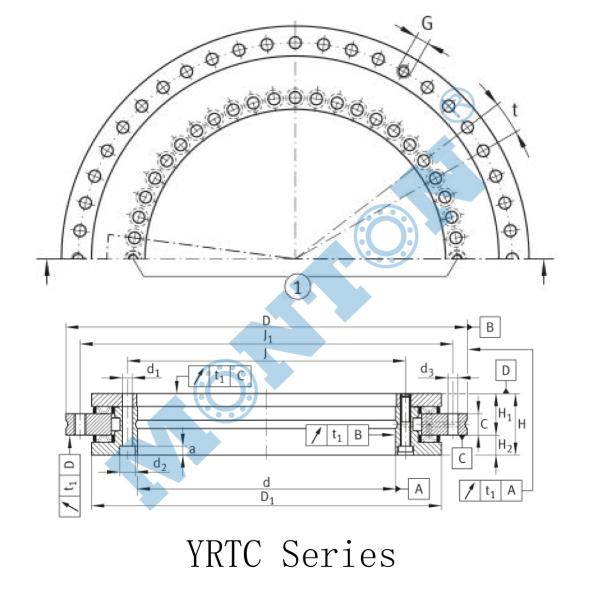 YRTC120 Heavy Duty Turntable Bearing Use For Machine Tool Cnc