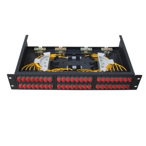 19 inch size Fixed type Rack-mount ODF Fiber Optic Patch Panel in black color cold-rolling steel sheet