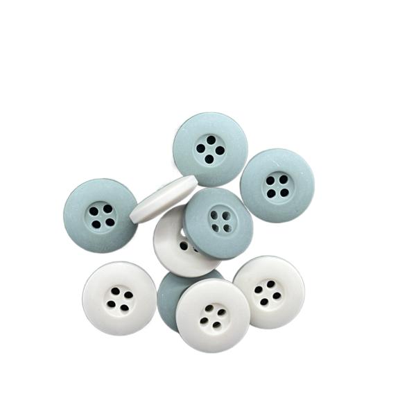 Four Hole Internal Dye Chalk Plastic Resin Buttons Matt Finished Customized Color For Clothes