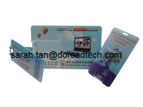 Plastic Business Card USB Flash Disk, Colorful Printing