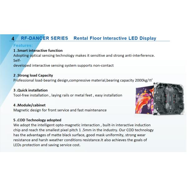 P2.97 Interactive LED Dancing Floor Screen with Wide Viewing Angle for Stage Use