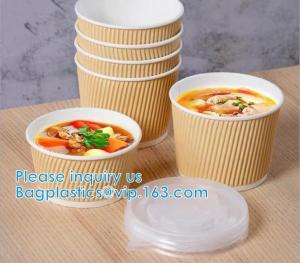Quality Salad Cup, Soup Cup, Salad Bowl, Soup Bowl, Large Capacity Disposable Kraft Paper Bowl With Paper Lid Eco Takeaway Food for sale