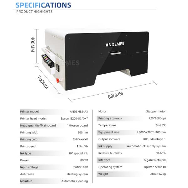 New Upgraded Printing Fully Automatic Colorful A3 UV Printer Printing Machine