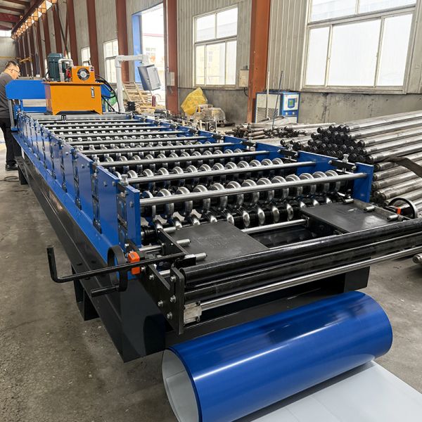 PLC Controlled Hydraulic Cutting Roll Forming Machine for Corrugated Roofing Sheets at 8-12m/min