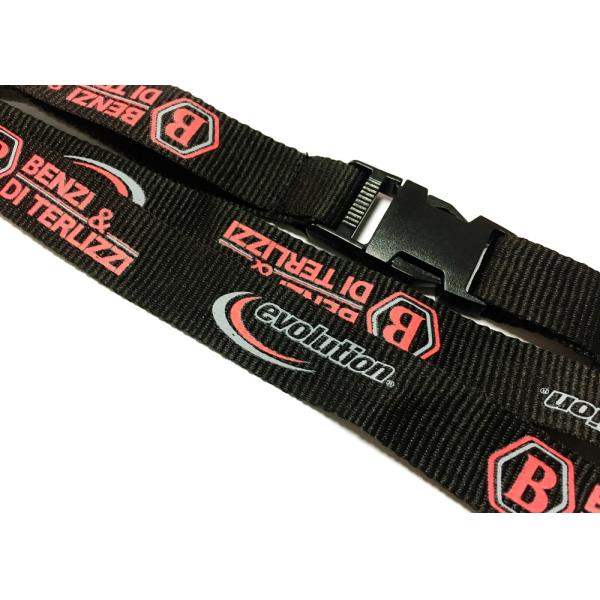 Free Sample Custom Polyester Lanyards Safety Buckle Metal Hook , Flat polyester lanyard Type
