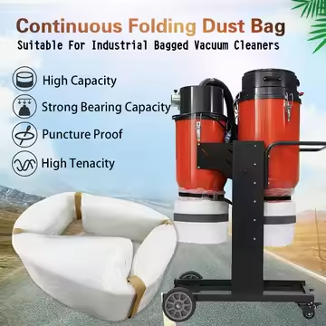 Replacement continuous drop down bag for concrete dust extractor Longopac Cassette Vacuum Bags LongoPac Plastic Dust Bag